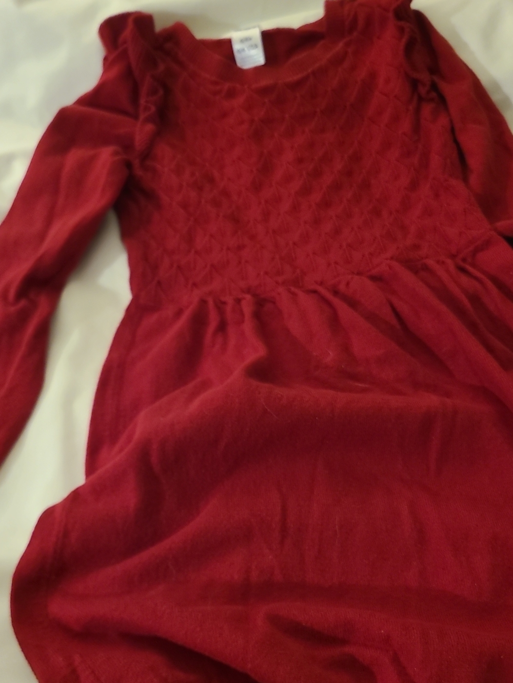 Carter's Red Long-Sleeve Knit Girls Dress